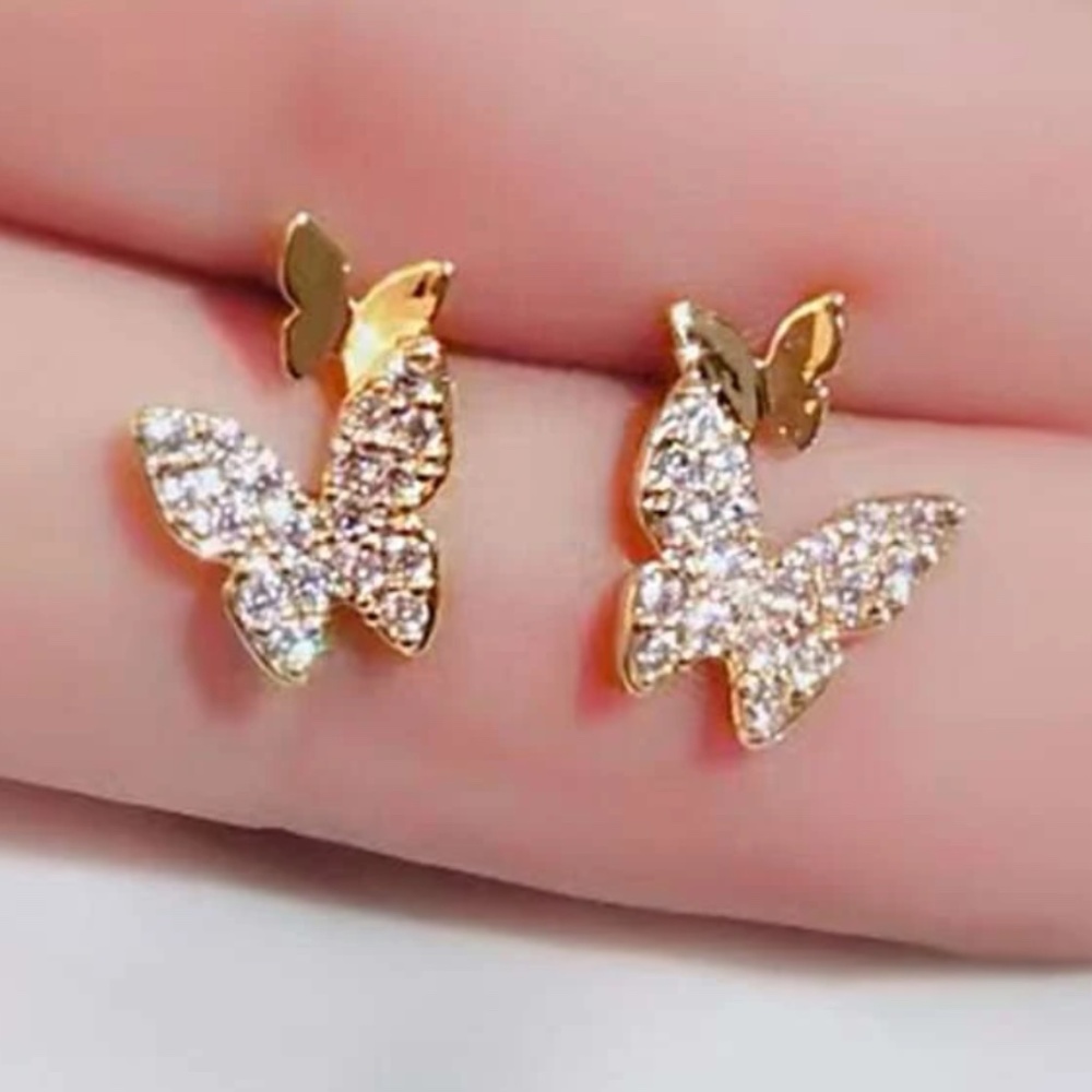 🦋 Dainty Double Butterfly Earrings 🦋